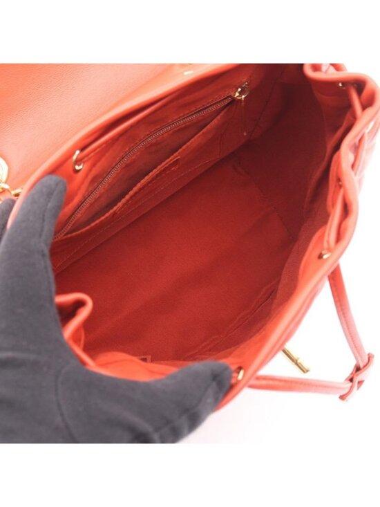 Chanel Rucksack Sac Backpack Quilted Orange Leather Chain main image 5